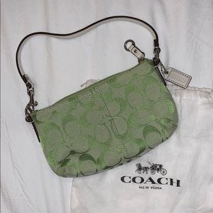 Signature C Lime Green Mini Purse